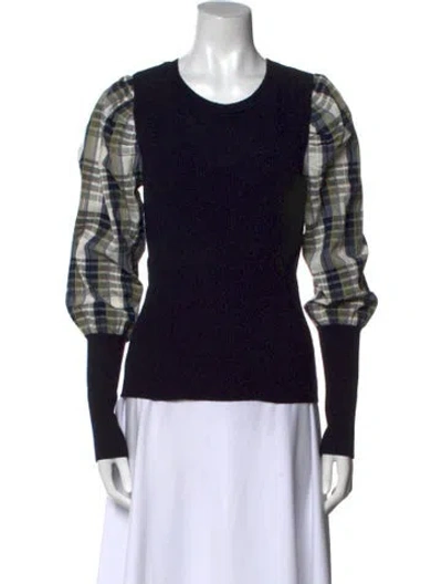 Pre-owned Veronica Beard Merino Wool Printed Sweatshirt In Blue