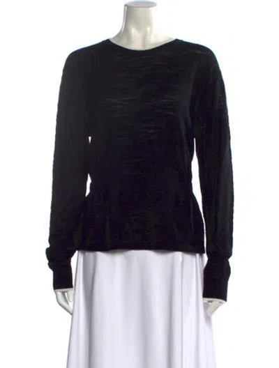 Pre-owned Veronica Beard Merino Wool Scoop Neck Sweater In Black