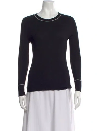 Pre-owned Veronica Beard Merino Wool Scoop Neck Sweater In Black