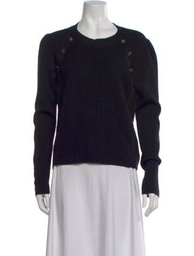 Pre-owned Veronica Beard Merino Wool Scoop Neck Sweater In Black