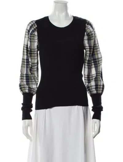 Pre-owned Veronica Beard Merino Wool Scoop Neck Sweater In Blue