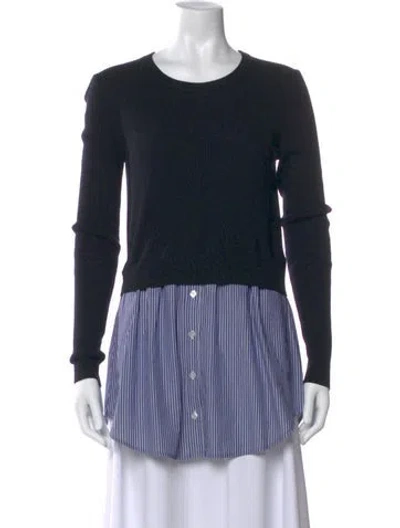 Pre-owned Veronica Beard Merino Wool Scoop Neck Sweater In Blue
