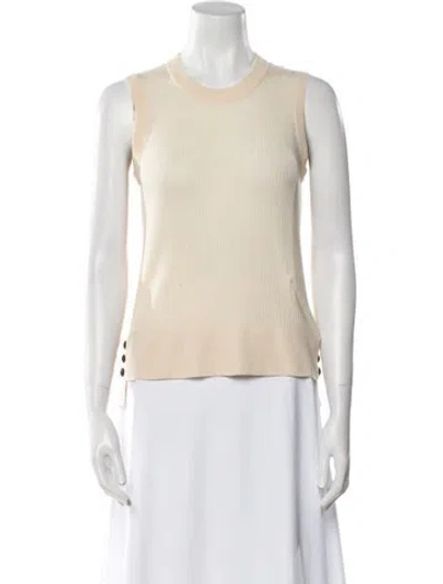 Pre-owned Veronica Beard Merino Wool Scoop Neck Sweater In Neutral