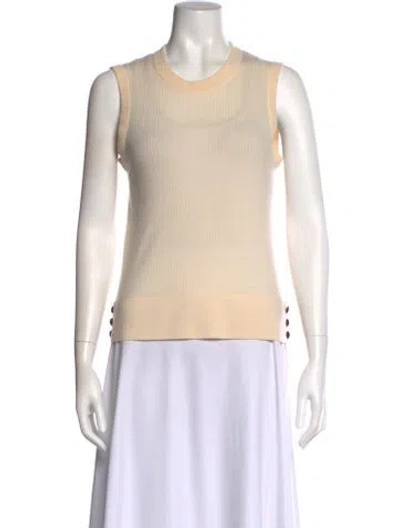 Pre-owned Veronica Beard Merino Wool Scoop Neck Sweater In Neutral