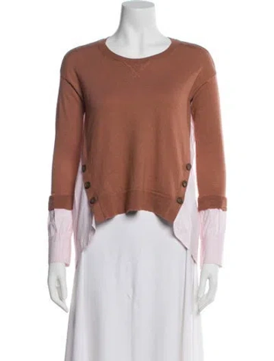 Pre-owned Veronica Beard Merino Wool Scoop Neck Sweater In Pink