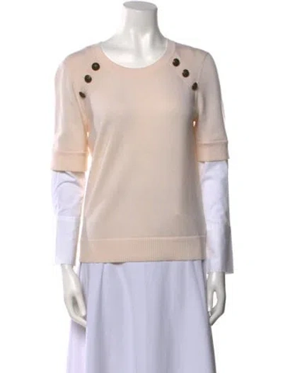 Pre-owned Veronica Beard Merino Wool Scoop Neck Sweatshirt In Neutral