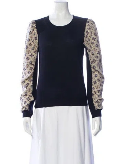 Pre-owned Veronica Beard Merino Wool Striped Sweater In Black