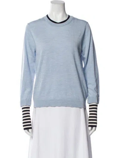 Pre-owned Veronica Beard Merino Wool Striped Sweater In Blue