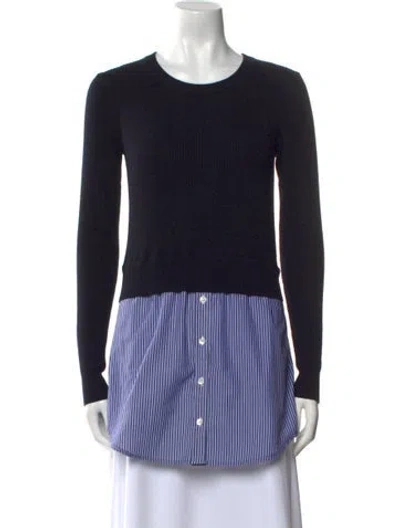 Pre-owned Veronica Beard Merino Wool Striped Sweater In Blue