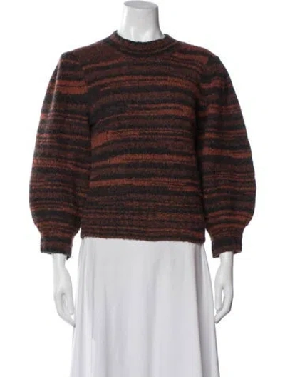 Pre-owned Veronica Beard Merino Wool Striped Sweater In Brown