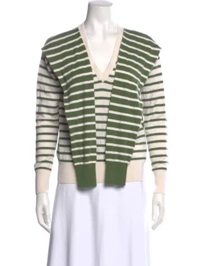 Pre-owned Veronica Beard Merino Wool Striped Sweater In Multi