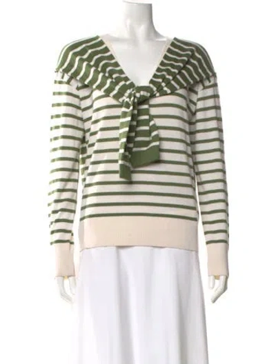 Pre-owned Veronica Beard Merino Wool Striped Sweater In Multi