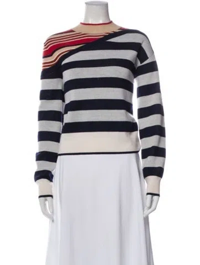Pre-owned Veronica Beard Merino Wool Striped Sweater In Multi