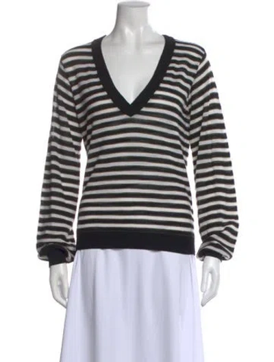 Pre-owned Veronica Beard Merino Wool Striped Sweater In Multi