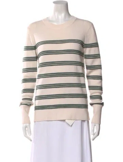 Pre-owned Veronica Beard Merino Wool Striped Sweater In Neutral