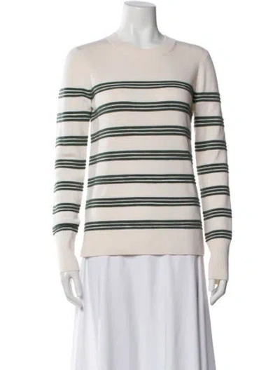 Pre-owned Veronica Beard Merino Wool Striped Sweater In Neutral