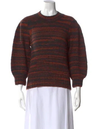 Pre-owned Veronica Beard Merino Wool Striped Sweater In Red