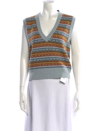 Pre-owned Veronica Beard Merino Wool Striped Sweater W/ Tags In Blue