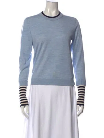 Pre-owned Veronica Beard Merino Wool Striped Top In Blue
