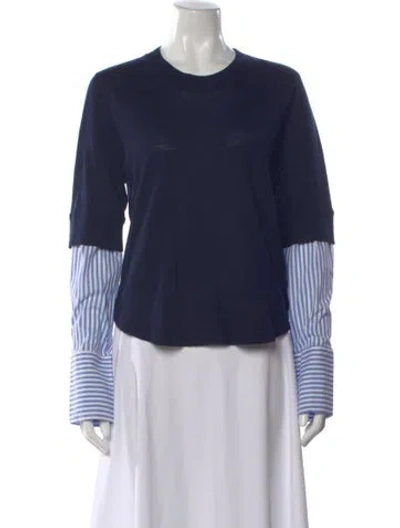 Pre-owned Veronica Beard Merino Wool Striped Top W/ Tags In Blue