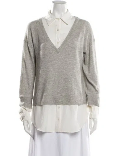 Pre-owned Veronica Beard Merino Wool Sweater In Gray