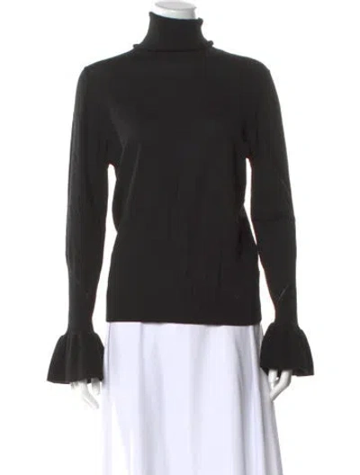 Pre-owned Veronica Beard Merino Wool Turtleneck Sweater In Black