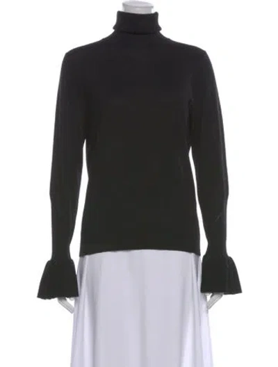 Pre-owned Veronica Beard Merino Wool Turtleneck Sweater In Black