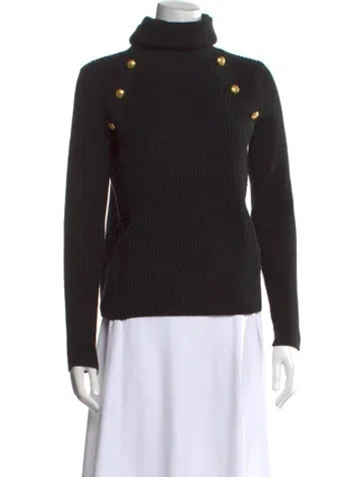 Pre-owned Veronica Beard Merino Wool Turtleneck Sweater In Black