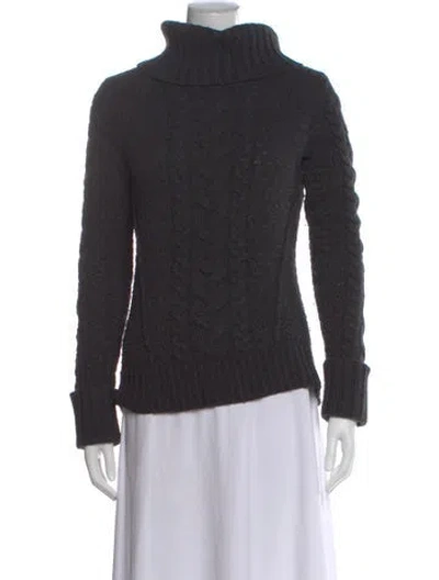 Pre-owned Veronica Beard Merino Wool Turtleneck Sweater In Gray