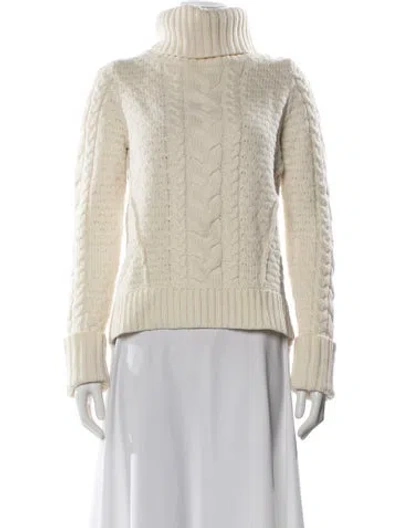 Pre-owned Veronica Beard Merino Wool Turtleneck Sweater In Neutral