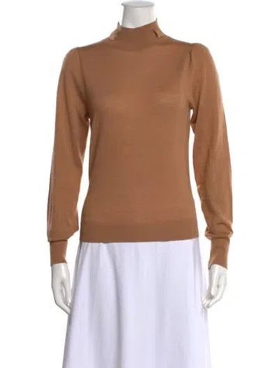 Pre-owned Veronica Beard Merino Wool Turtleneck Sweater In Neutral