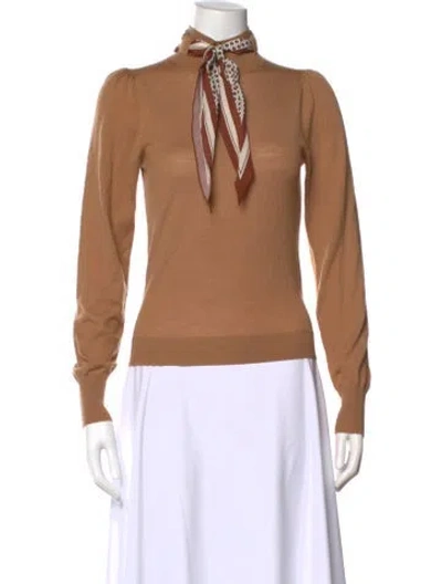 Pre-owned Veronica Beard Merino Wool Turtleneck Sweater In Neutral