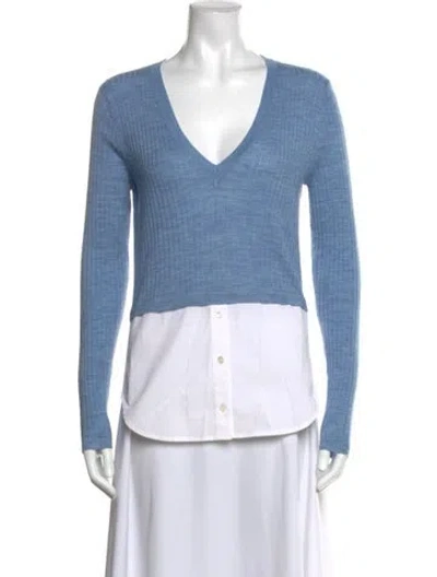 Pre-owned Veronica Beard Merino Wool V-neck Sweater In Multi