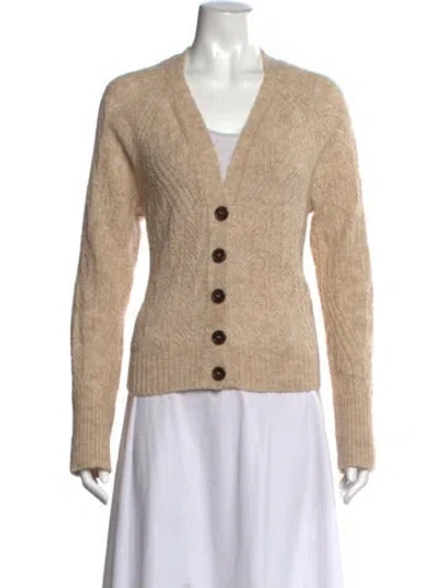 Pre-owned Veronica Beard Merino Wool V-neck Sweater In Neutrals
