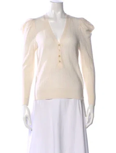 Pre-owned Veronica Beard Merino Wool V-neck Sweater W/ Tags In Neutral