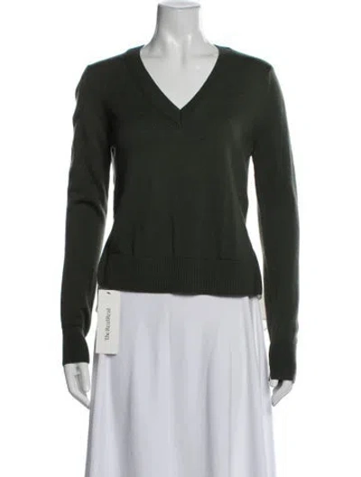 Pre-owned Veronica Beard Merino Wool V-neck Sweater In White