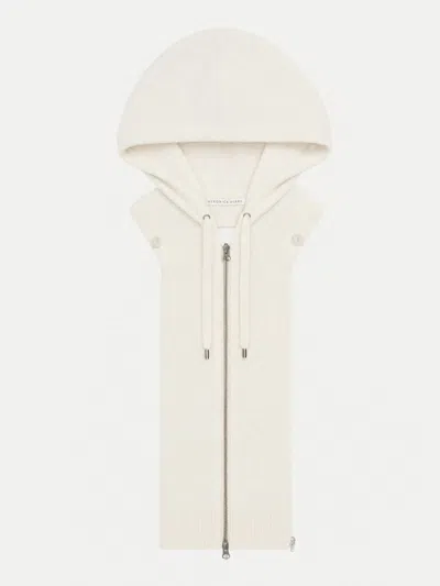 Veronica Beard Merino Wool-cashmere Hoodie Dickey In Ivory