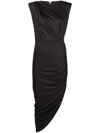 Veronica Beard Merrith Draped Midi Dress In Black