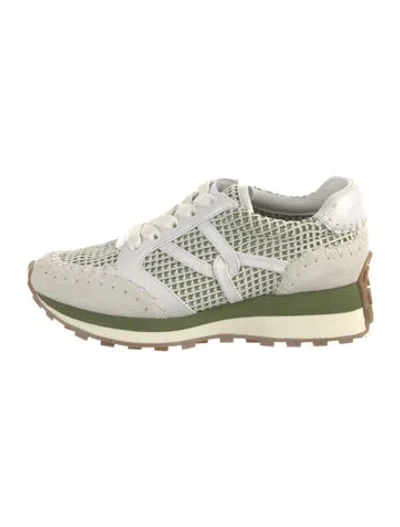 Pre-owned Veronica Beard Mesh Colorblock Pattern Sneakers In Multi
