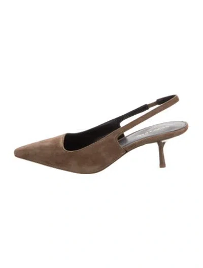 Pre-owned Veronica Beard Mesh Pumps In Brown