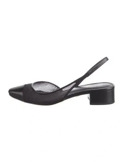 Pre-owned Veronica Beard Mesh Slingback Pumps In Blue