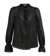 Veronica Beard Metallic Maxime Blouse In Black