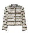 Veronica Beard Sumira Striped Metallic Tweed Jacket In Brown