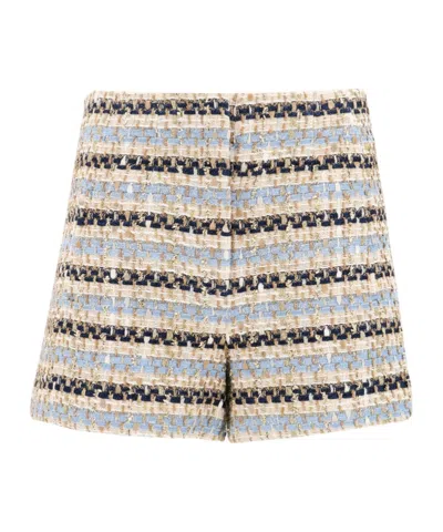Veronica Beard Metallic Tweed Shorts In Multi