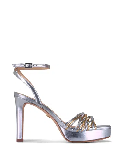 Veronica Beard Metallic-effect Strappy Sandals In Gray