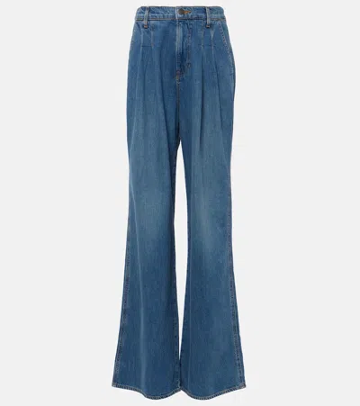 Veronica Beard Mia Mid-rise Wide-leg Jeans In Blue