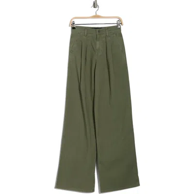 Veronica Beard Mia Pleat Front Wide Leg Pants In Stone Army