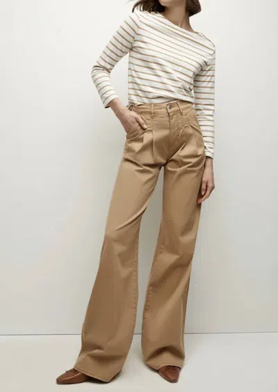 Veronica Beard Mia Wide Leg Trouser In Khaki