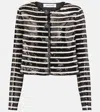 Veronica Beard Mickey Striped Sequined Woven Jacket In Multicoloured