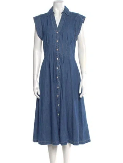Pre-owned Veronica Beard Midi Length Dress In Blue